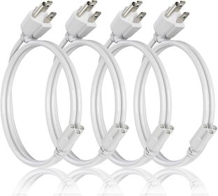 T8/T5 2FT Integrated LED Tube Light Fixture AC Power Cord Cable with 3-Prong US Plug for Garage, Workshop, Warehouse Commercial Lighting (4-Pack)
