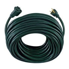 100FT 16AWG 3 Prong Green Outdoor Extension Cord, Single Outlet, 125V 10A