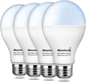 200 Watt LED Bulb Equivalent, A21 22W 3000 Lumen LED Light Bulb, Daylight 5000K, Non-Dimmable E26 Medium Base