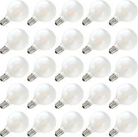 25 Pack G40 Led Replacement Light Bulbs, E12 Screw Base Shatterproof LED Globe Frosted Bulbs Light for Indoor Outdoor String Lights