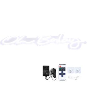 Oh Baby Neon Sign for Wall Decor, with Remote Control and Dimmable Switch for Baby Shower decorations, Birthday Party, Wedding Decor
