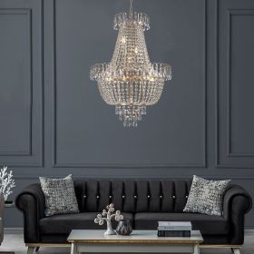 (Same as W1340P143189)Gold Crystal Chandeliers,Large Contemporary Luxury Ceiling Lighting for Living Room Dining Room Bedroom Hallway (Without Bu