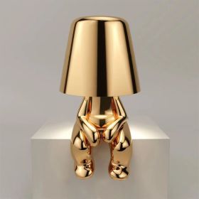 Creative lights for gift; Thinker Lamp Collection; Bedside Touch Control Table Lamp Cordless Led Nightstand Desk Lamp Creative Golden Man with Di (Style: Mr E)
